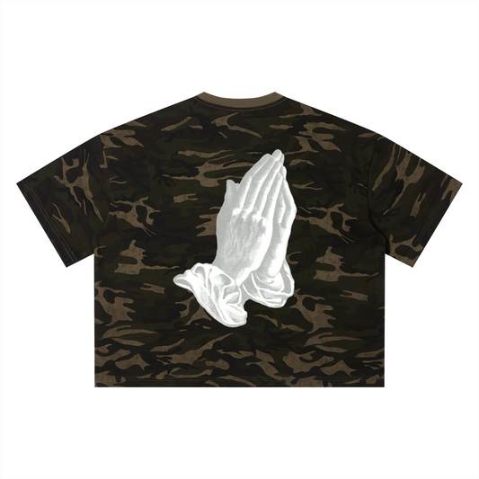 Original Pray for Change Unisex Camo Boxy T-Shirt