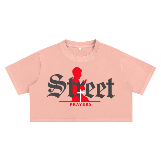 Streets Prayers Snow Washed Crop Top