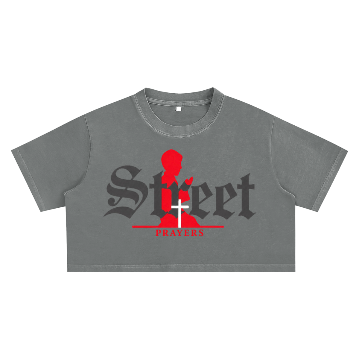 Streets Prayers Snow Washed Crop Top