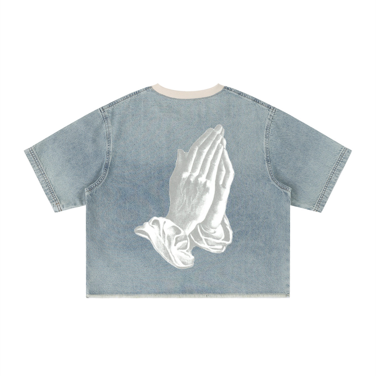Original Pray for Change Denim Vintage Unisex Washed Boxy T-Shirt
