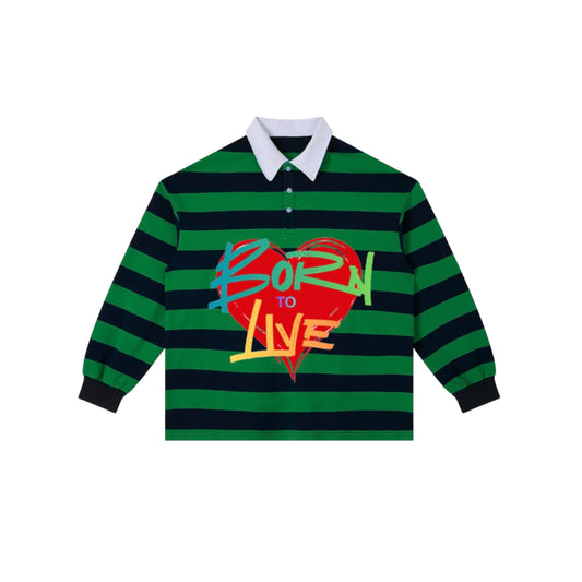 Born To Live Striped Polo Shirt