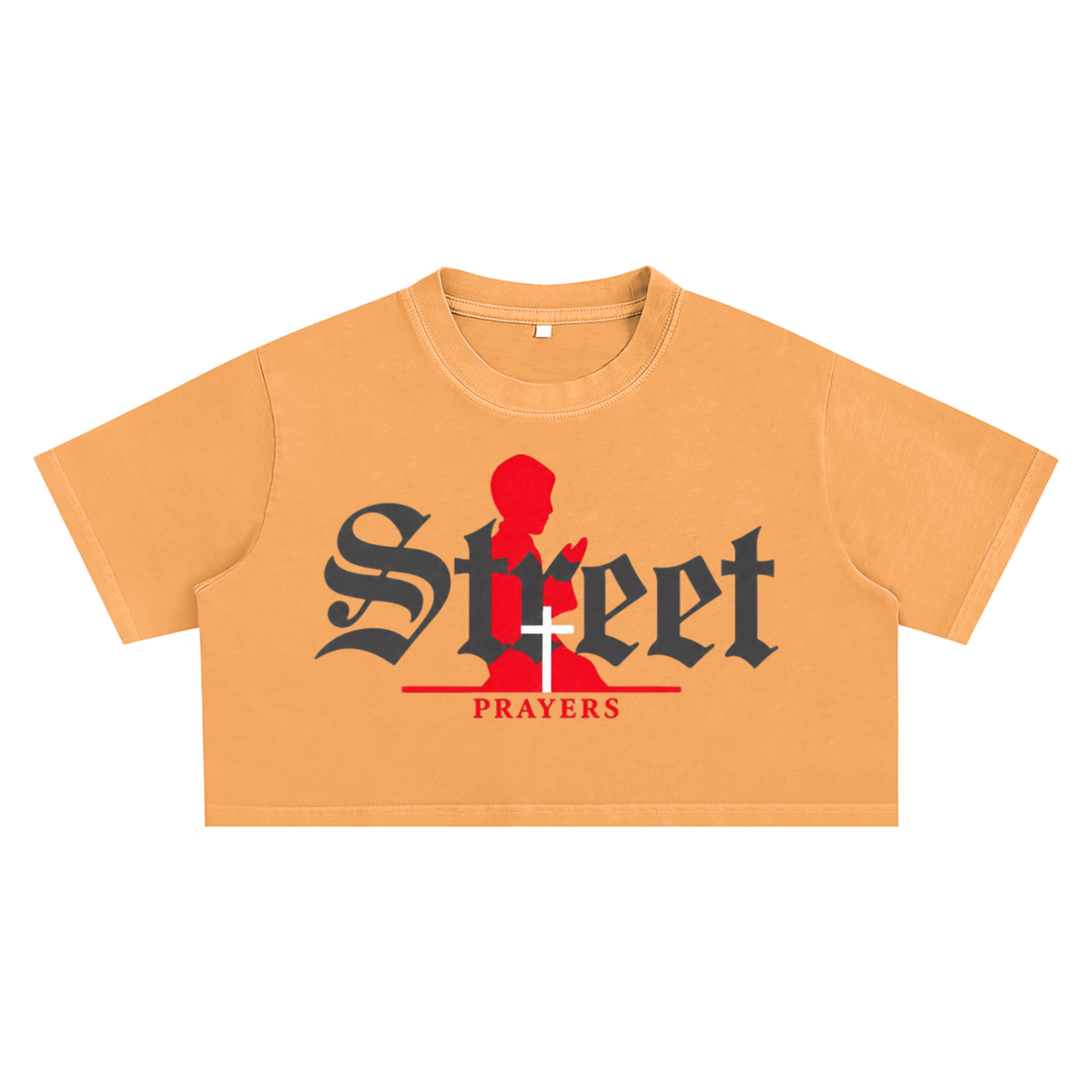 Streets Prayers Snow Washed Crop Top