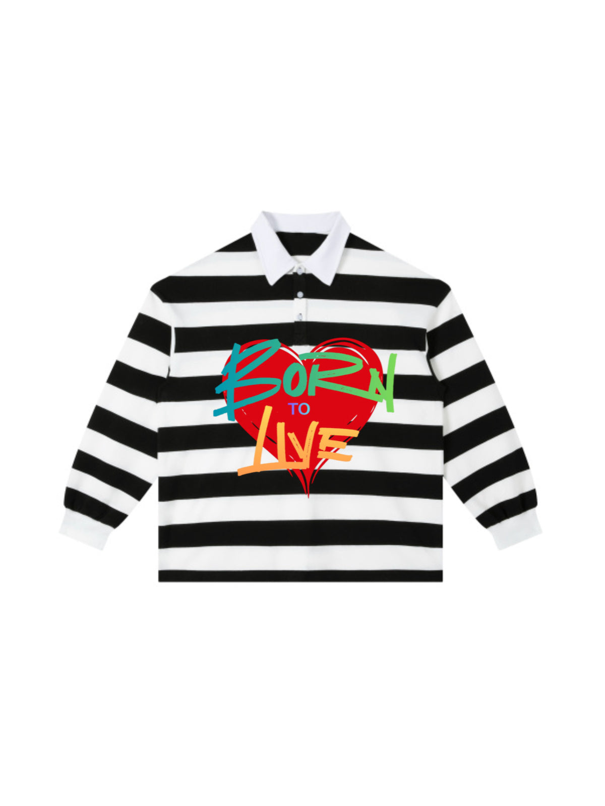 Born To Live Striped Polo Shirt