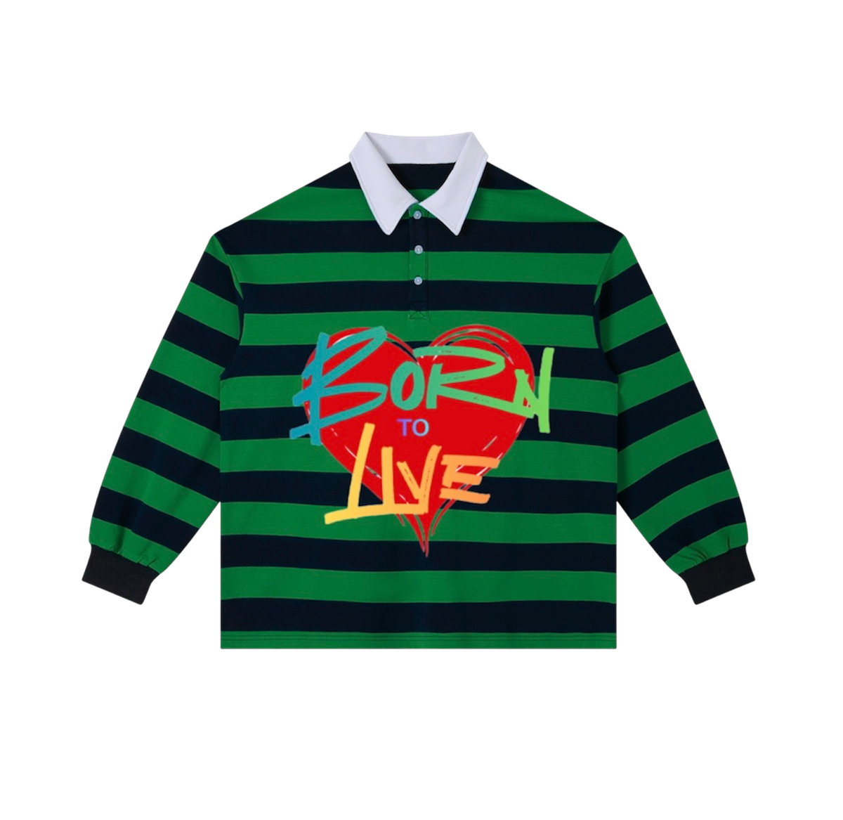 Born To Live Striped Polo Shirt