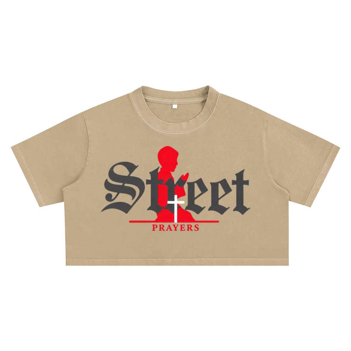 Streets Prayers Snow Washed Crop Top