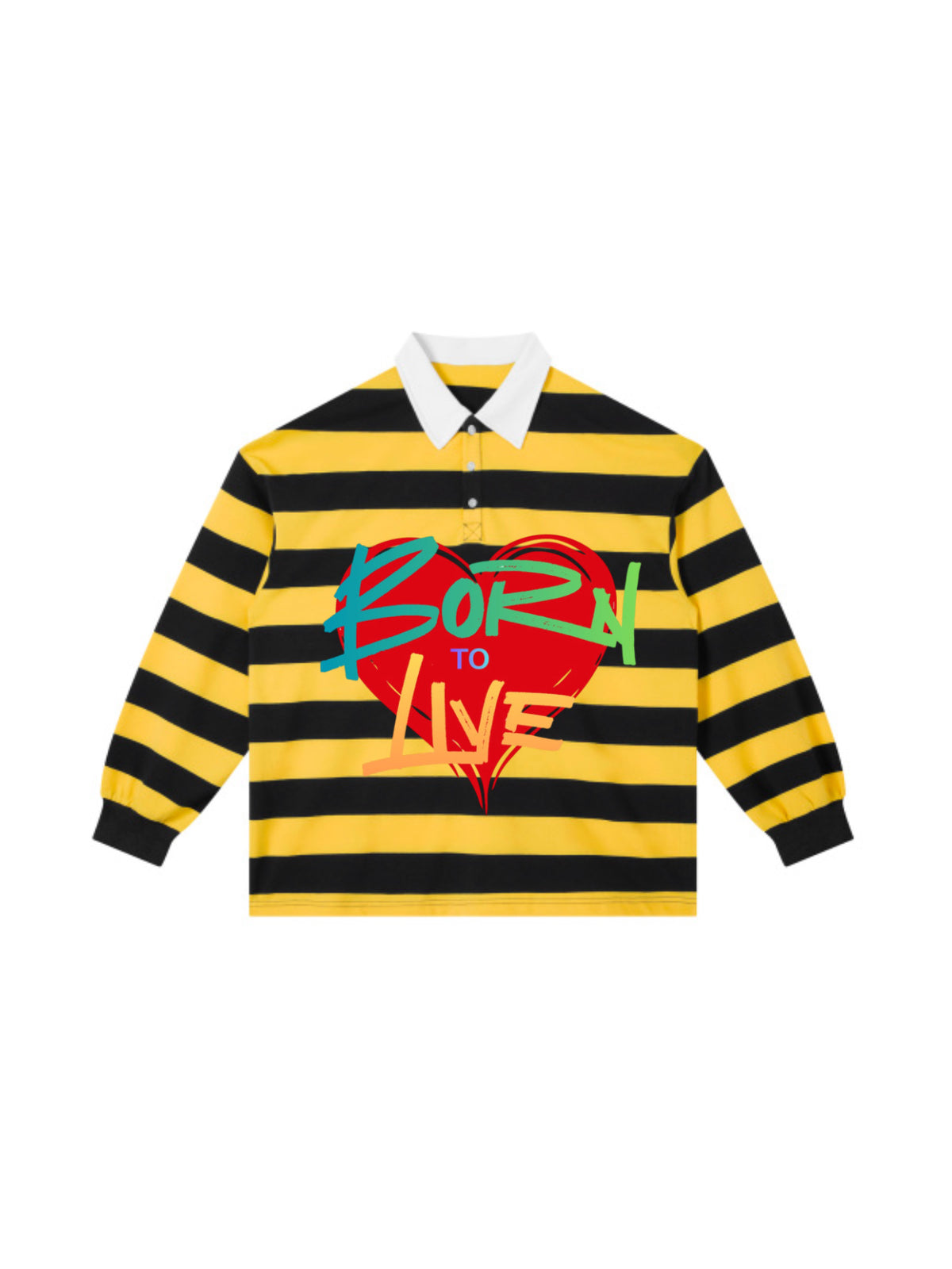 Born To Live Striped Polo Shirt